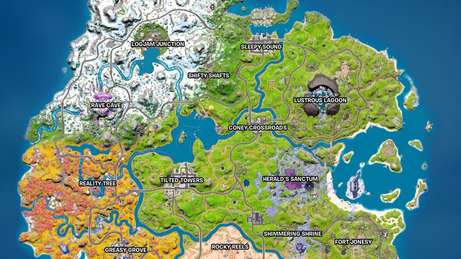 Fortnite Chapter Season Map Named Locations And Landmarks